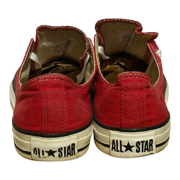 Converse Chuck Taylor All Star Red Low Top Canvas Sneakers Women's Size 8 Shoes - Picture 6 of 8